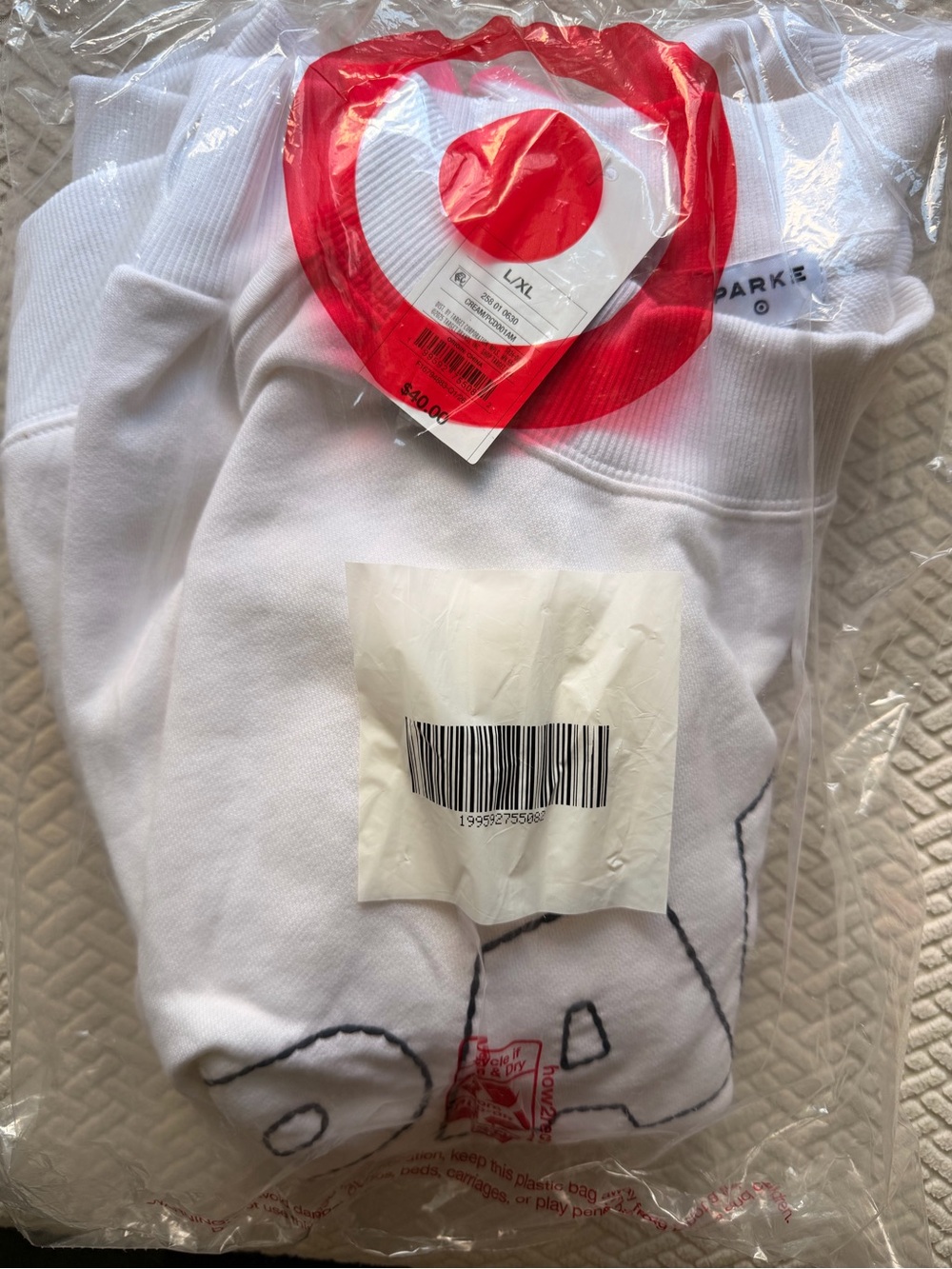PARKE x Target Mockneck Sweatshirt Women’s L/XL Cream Pullover NWT IN HAND
